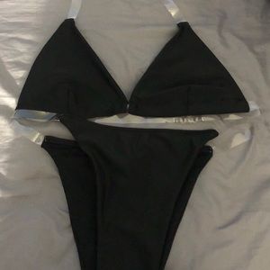 Black bikini.